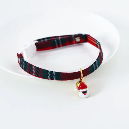 Christmas Holiday Cat Collar Adjustable Neck Strap Puppy Kitten Chihuahua Collars with Pendant Pets Rabbit Necklace Supplies