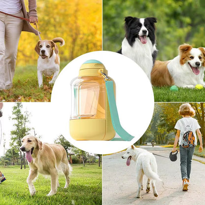 Portable Water Bottle for Dogs Dog Drinking Bottle Water Bowl Large Capacity Dog Water Dispenser 2 in 1 Puppy Drinking Bowl Leak