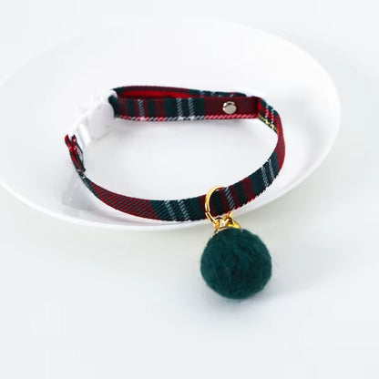 Christmas Holiday Cat Collar Adjustable Neck Strap Puppy Kitten Chihuahua Collars with Pendant Pets Rabbit Necklace Supplies