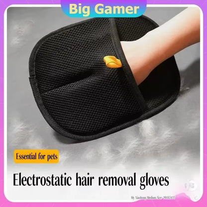 Carpets Pet Hair Removal Tool Reusable Static Removal Gloves Double-Sided Grooming Gloves for Pets Removes Pet Fur Hair