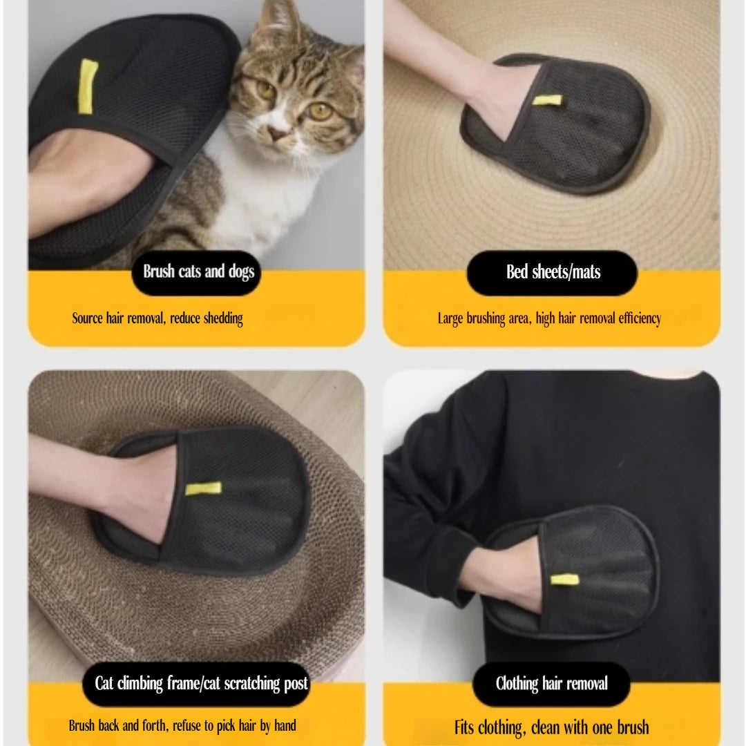 Carpets Pet Hair Removal Tool Reusable Static Removal Gloves Double-Sided Grooming Gloves for Pets Removes Pet Fur Hair