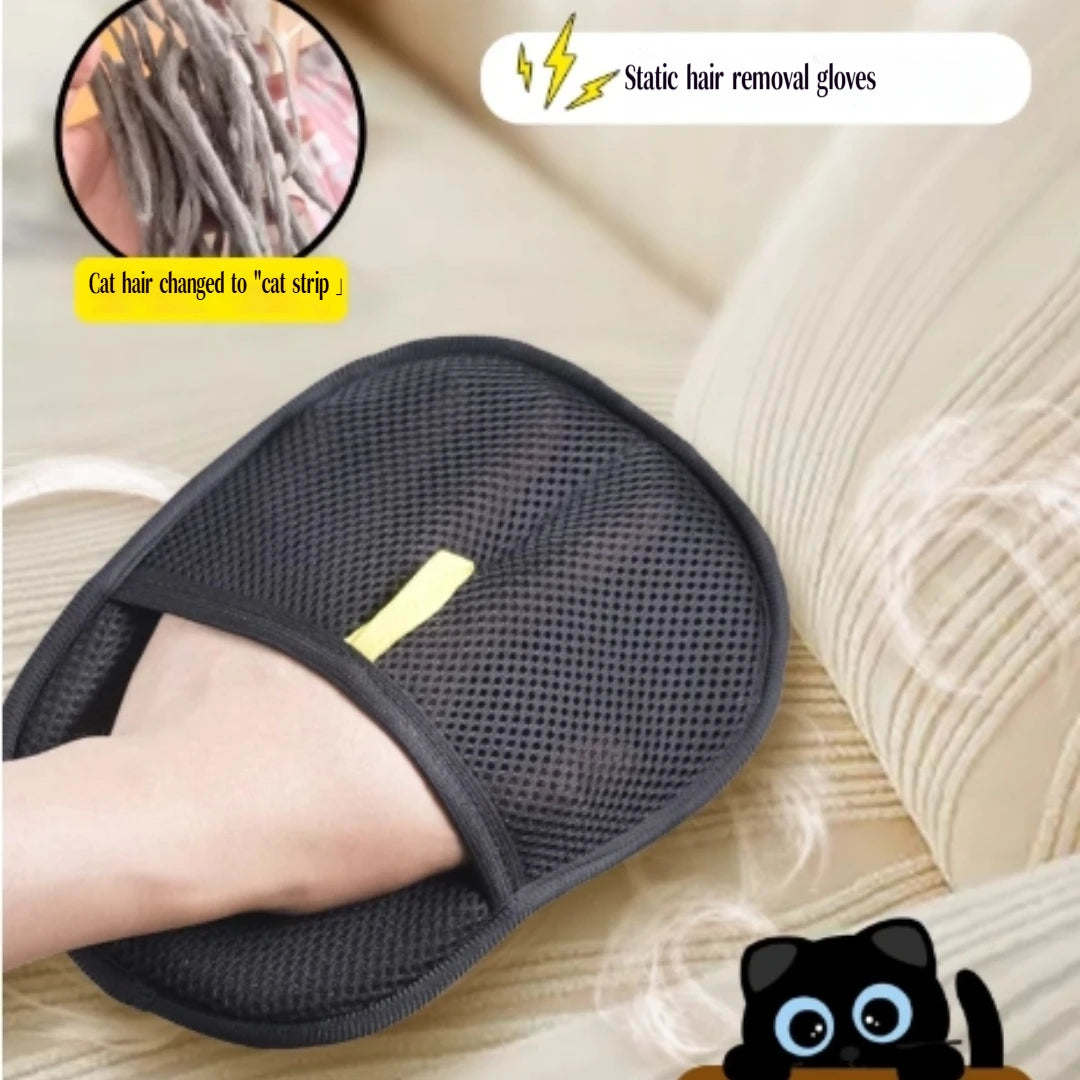 Carpets Pet Hair Removal Tool Reusable Static Removal Gloves Double-Sided Grooming Gloves for Pets Removes Pet Fur Hair